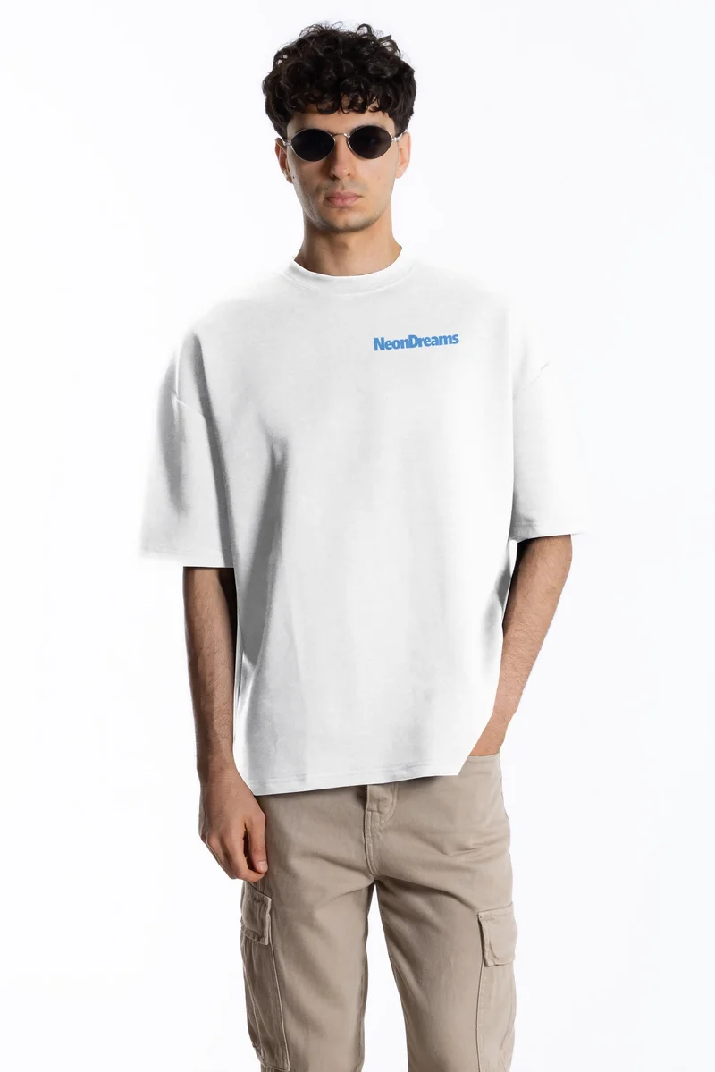 SHAPES PRINTED MIDWEIGHT COTTON BLEND T-SHIRT